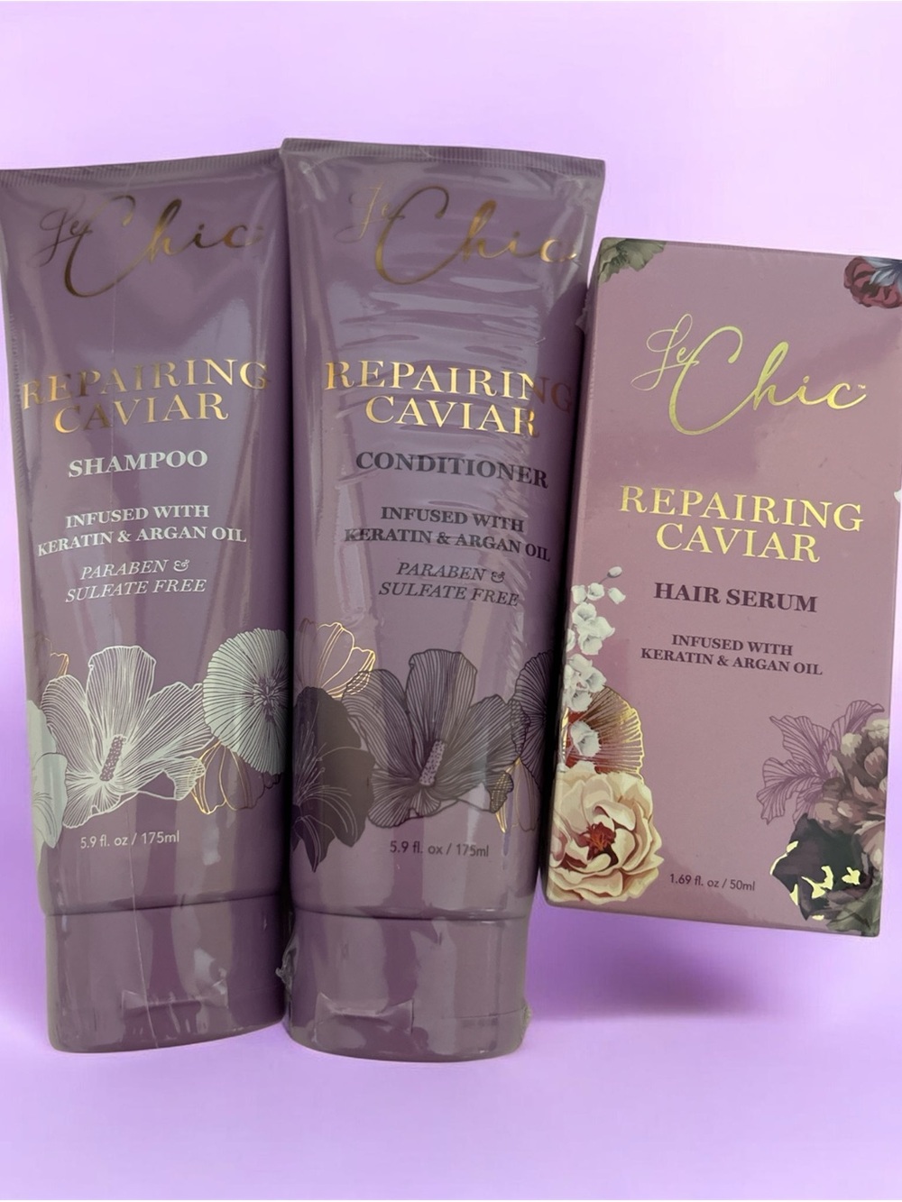 Le Chic Repairing Caviar Luxury Hair Care Trio Bundle - NIB / Sealed